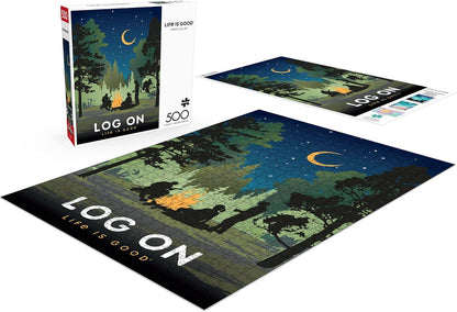 Buffalo Games - Life is Good - Forest Log On - 500 Piece Jigsaw Puzzle for Adults -Challenging Puzzle Perfect for Game Nights - Finished Size is 21.25