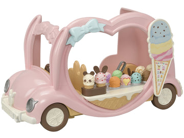 Calico Critters - Ice Cream Van - Calico Land Amusement Series - Kids Pretend Play Toy, Miniature Vehicle & Accessories Set, Ages 3+