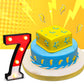 Mudder Red and White Light up Numbers Party Decorations, LED Anime Cartoon Pattern Glowing Numbers, Birthday Table Centerpieces Cartoon Animated