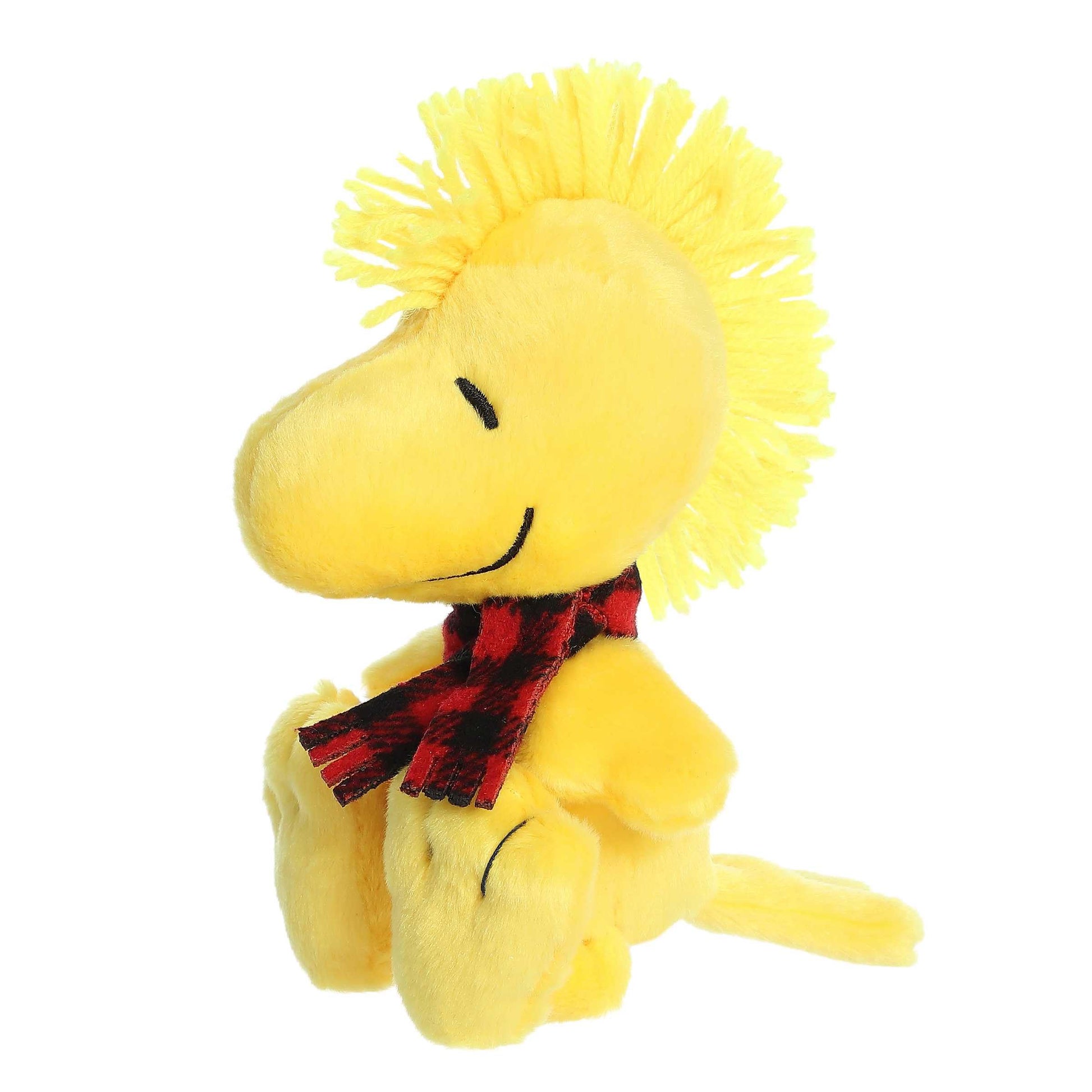 Aurora® Festive Peanuts® Winter Plaid Woodstock Stuffed Animal - Officially Licensed Toys for All Snoopy Fans - Nostalgic Gift for Adults and Birthday