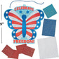 Fun Express USA Patriotic Butterfly Glitter Mosaic Craft Kit - Makes 12 - Fourth of July Crafts for Kids