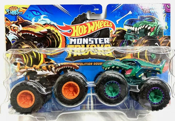Hot Wheels Monster Trucks Demolition Doubles 1:64 Die-Cast 2-Pack Tiger Shark vs Mega Wrex