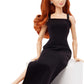 Barbie Basics Model 04 Collector Doll with Red Curly Hair, Black Mini Dress & platform shoes, Universal-fit Fashions, Posable Petite Body & Swappable