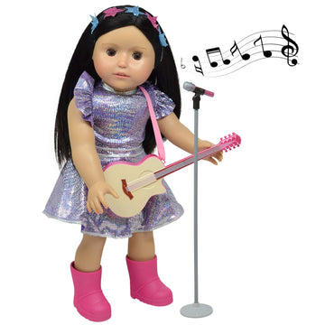 18 Inch Doll Guitar and Microphone Set - Includes Doll Clothes - FITS 18 Inch Dolls