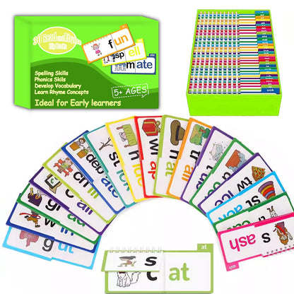 30 Read and Rhyme Flip Books Letter Sounds Flash Cards Flip Books Interactive Reading Flash Cards
