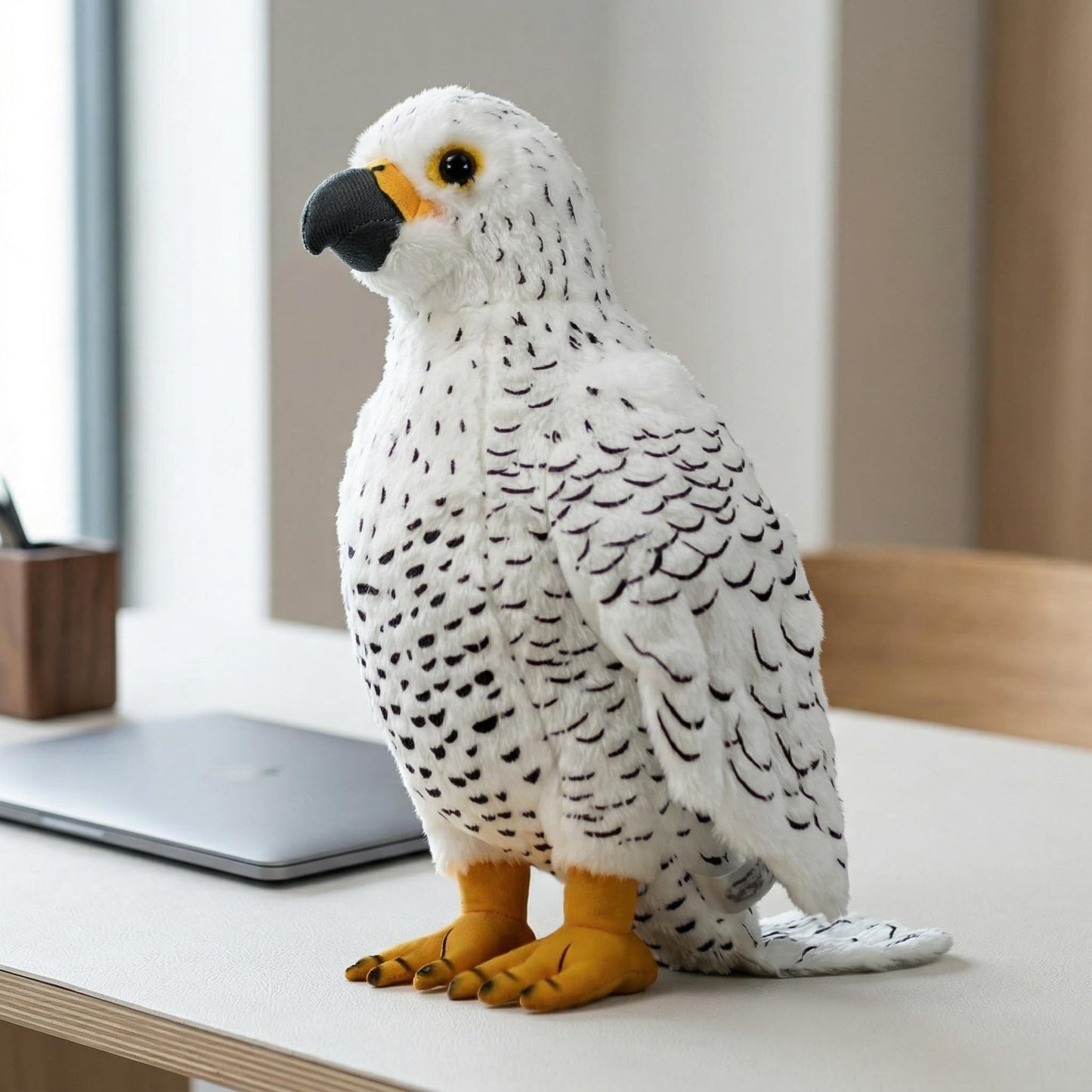 BABY FRANKIEZHOU Simulation White Gyrfalcon Bird Soft Stuffed Plush Toy|Super Falcons Dolls Cute Lifelike Model Gifts|Perfect for Science