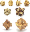 PicassoTiles 8 Styles Interlocking Sensory Toys Wooden Burr Cube, Ball and Barrels Logic Skill Genius Puzzle Brain Teaser Games & Intellectual 3D