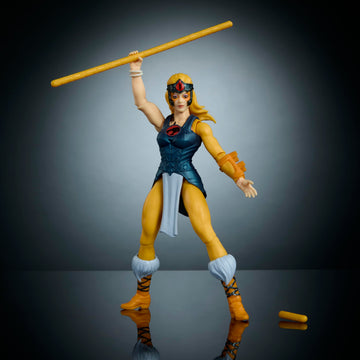 Masters of the Universe Origins & Thundercats Action Figure, Cheetara Toy, 1980s Crossover, 5.5-inch Posable with Removable Armor, Staff & Mini Comic