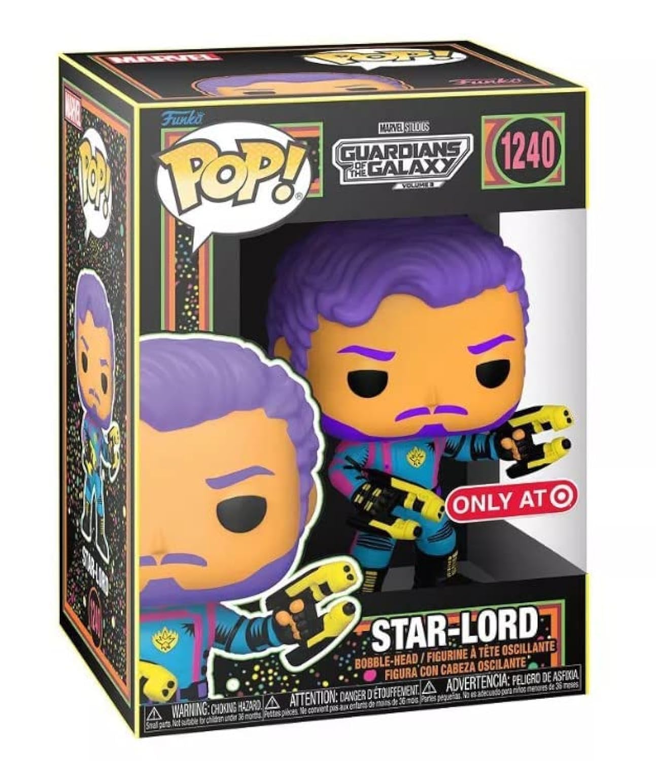 Funko Pop Marvel Black Light Vinyl Figure Collection MCU Glow Toy (Star Lord), (FPMBL423)