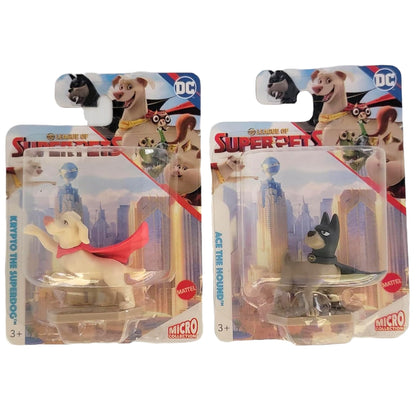 Mattel League of Super-Pets Micro Figure Bundle - 2?Pack (Krypto & Ace) | 2? Plastic Collectible Figures - Travel & Play - Ages 3+