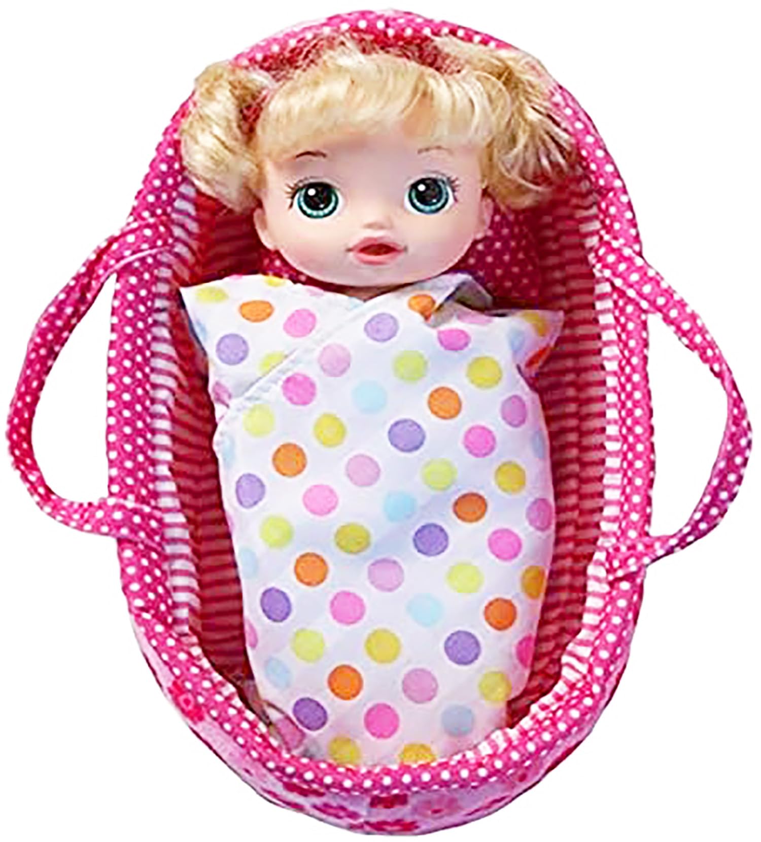 Pink Daisy Doll Carrier Bassinet Bed Carrier & Pillow, 18" | Baby Doll Bassinets, Play Baby Doll Carrier, Doll Baby Carriers, Baby Doll Carrier Bed