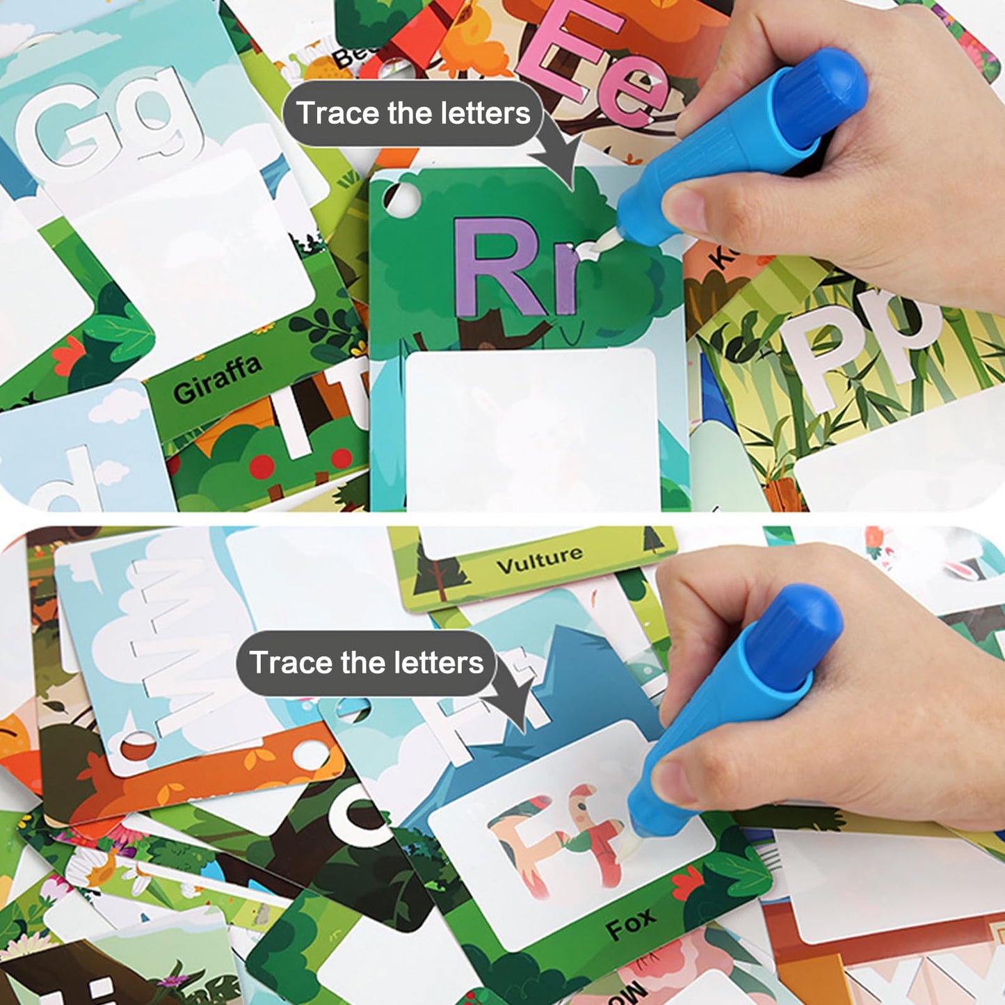 Water Coloring Alphabet Cards, Toddler ABC Letter Learning for 3-5 Year Old