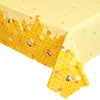 Lecpeting 2 Pcs Bee Tablecloth Bumblebee Plastic Table Covers 87 x 51 Inches Disposable Party Tablecovers for Bumblebee Theme Baby Shower Birthday
