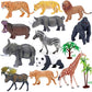 Safari Animals Figures with Activity Play Mat & Storage Box, Realistic Plastic Jumbo Playset, Jungle Wild Zoo Animals Toys for Kids Toddler 3-5, 22Pcs