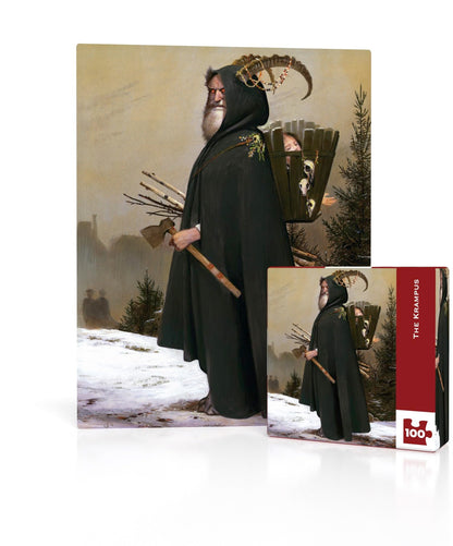 New York Puzzle Company - Bill Mayer The Krampus Mini - 100 Piece Jigsaw Puzzle for Adults by Bill Mayer
