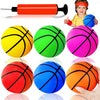 6Pcs 5Inch Mini Toy Basketballs,Colorful Rubber Inflatable Basketball with Pump for Toddlers Kids Pool,Basketball Hoop,Beach Sports Game,Party Favor