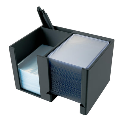 Trading Card Toploader & Penny Sleeve Station with Anti-Slip Base & Tool Storage | Dual Compartment Heavy-Duty Dispenser for Sports Cards & TCG |