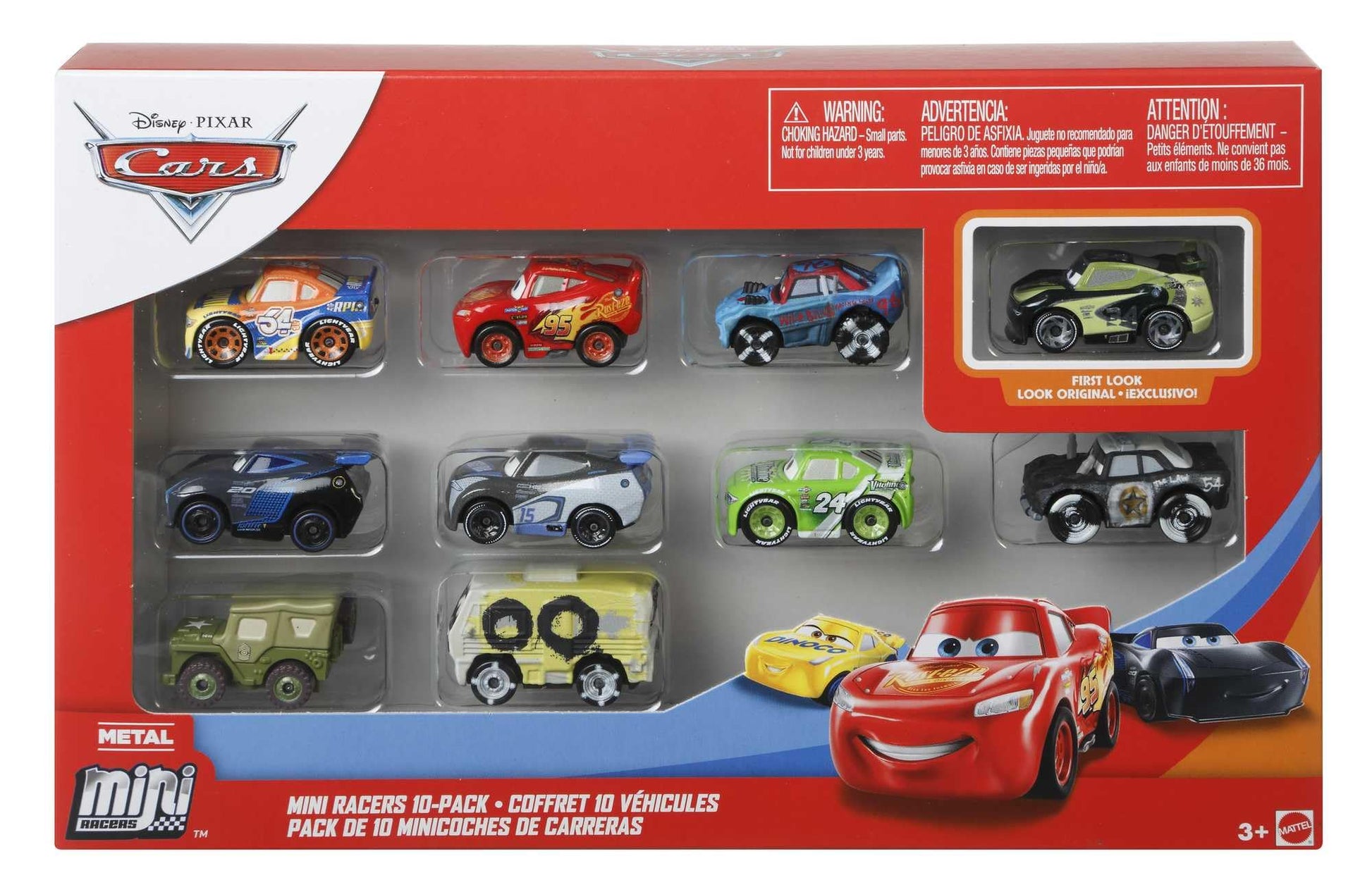 Mattel Disney Pixar Cars Mini Racers 10 Pack of Collectible Toy Vehicles for Kids & Collectors Ages 3 Years Old & Up