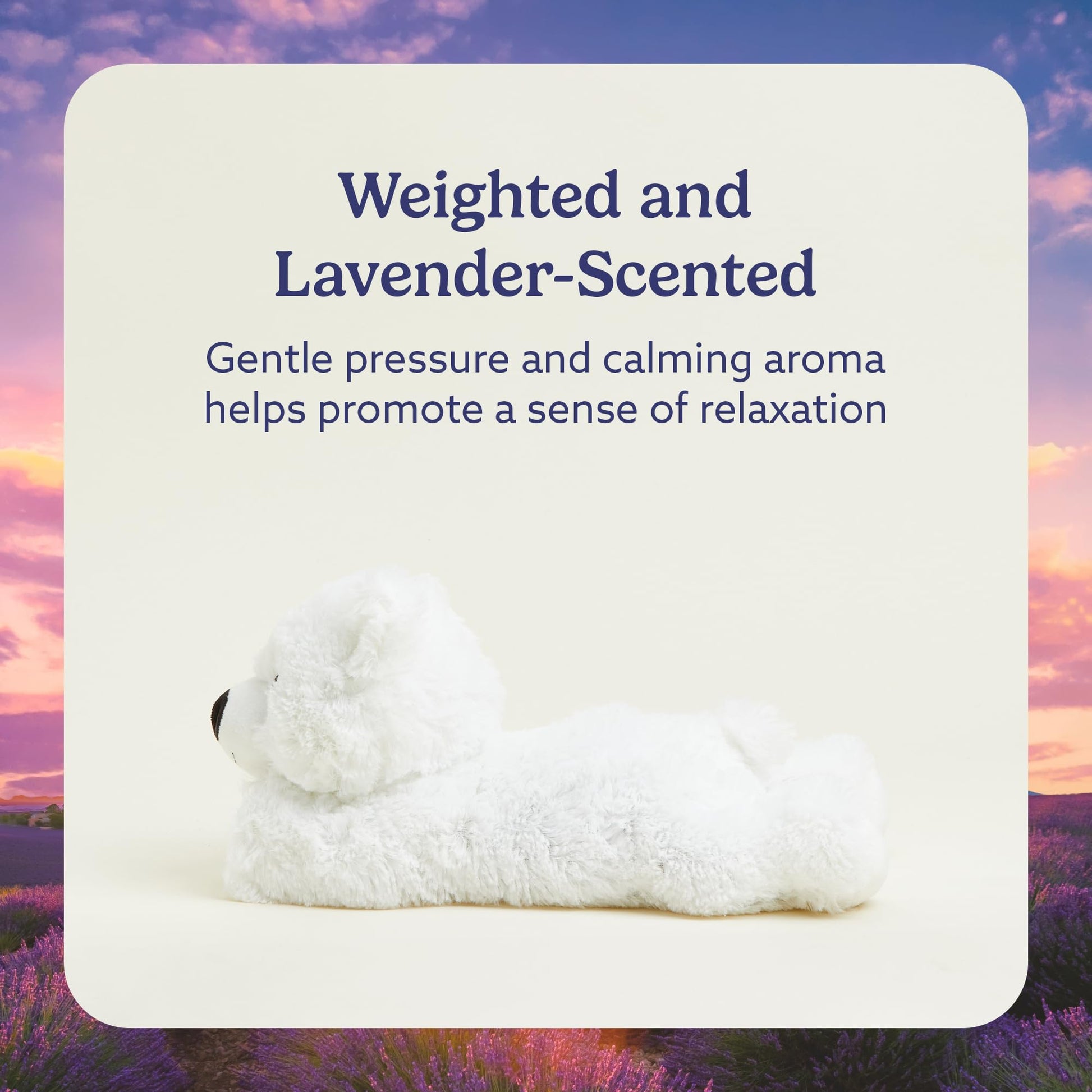 warmies Microwavable & Weighted Stuffed Animals, White Bear - Heatable Stuffed Animal, Cooling Relief - Lavender Scented Weighted Plush for Adults