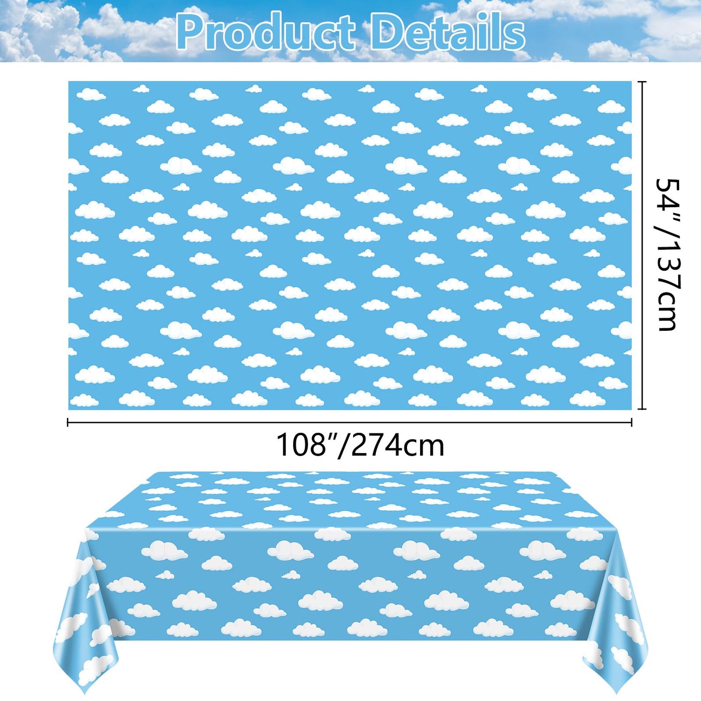 QUERICKY 4 Pack Story Tablecloths, 54x108'' Plastic Disposable Table Cover, Story Themed Decorations for Kids Birthday Party Supplies
