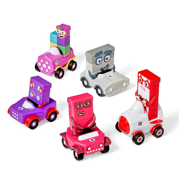 hand2mind Numberblocks Six to Ten Mini Vehicles, Race Car Toys, Preschool Math Counting Toys, Action Figure Set, Numbers for Toddlers, Small Figurines
