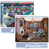 Bits and Pieces - Value Set of Two 1000 Piece Jigsaw Puzzles for Adults - Murder at the Museum, Murder at Bedford Manor - Mystery Jigsaw Puzzle by