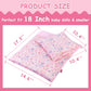 Pink Rabbit Print Doll Bedding Set - Mattress, Pillow & Blanket for 18 Inch Dolls - Includes 1 Mattress, 1 Pillow, 2 Blankets - Cute Doll Accessories