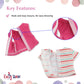 Emily Rose 14" Doll Fashion Bundle 8-PC - Pink Unicorn Tutu & Coral Outfit Sets with Shoes & Headbands | Glitter Girls and Wellie Wishers Compatible |