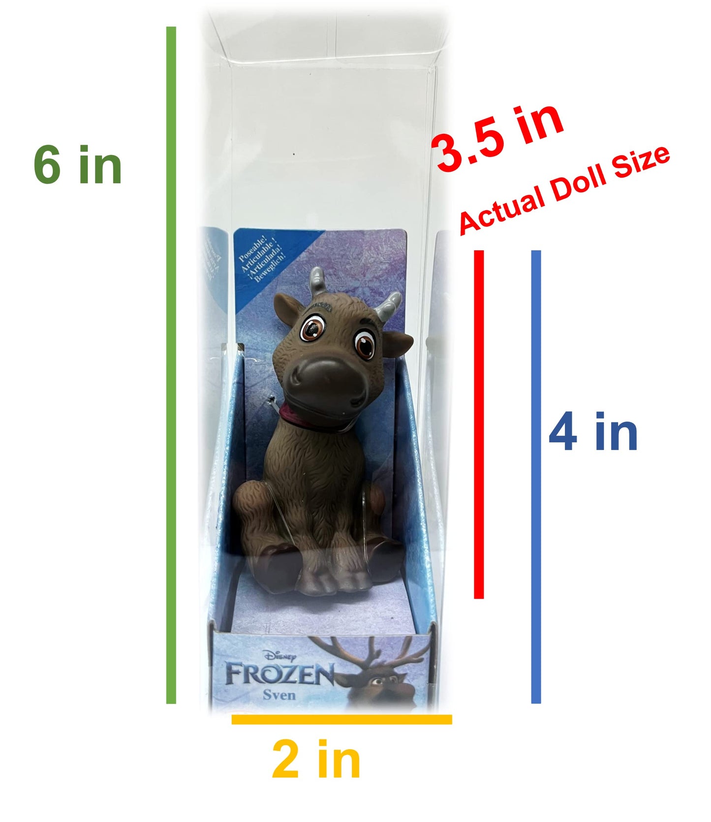 Amarina Packed in Clear Box for Gift Frozen Mini Poseable 3.5 inch Doll Choose from All 14 Style Frozen Characters (Sven)