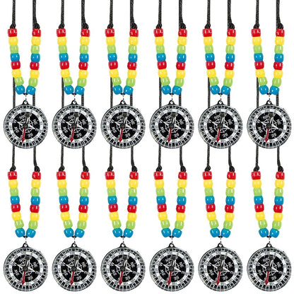 Fun Express Compass Beaded Necklace Craft Kit Makes 12 - Sunday School Crafts for Kids Ages 4-8 | Christian Crafts VBS Vacation Bible School Supplies