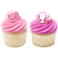 DecoPac Barbie Rings, 24 Barbie Silhouette Cupcake Decorations, Pink Glitter Cake Toppers For Birthday, Parties, Celebrations - 24 Pack
