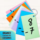 Hapinest 1000 Blank Flash Cards Colored Index Cards 3x5 w/20 Binder Rings, Unruled Unlined Index Cards with Ring, Hole Punched Notecards Flashcards