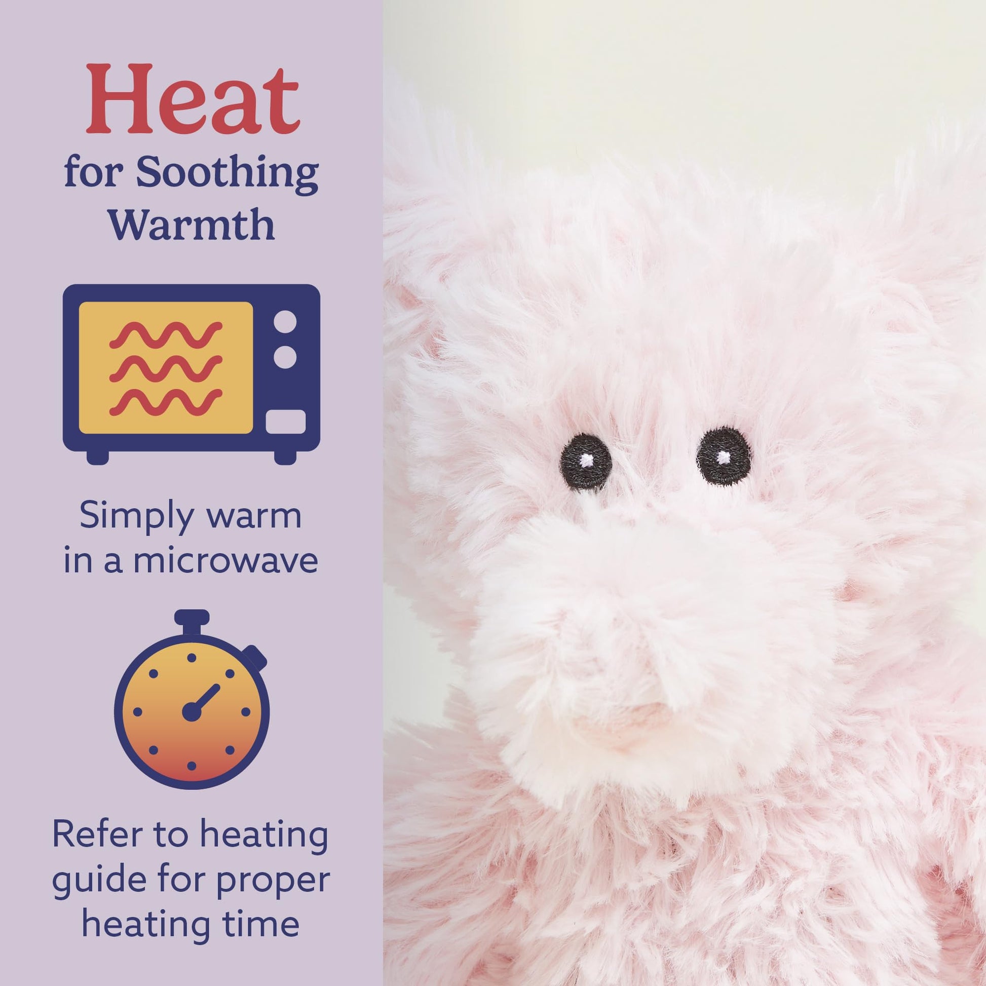 warmies Junior Microwavable & Weighted Stuffed Animals, Pink Elephant - Heatable Stuffed Animal - Cooling Baby Plush Toys - Weighted Plush for Adults