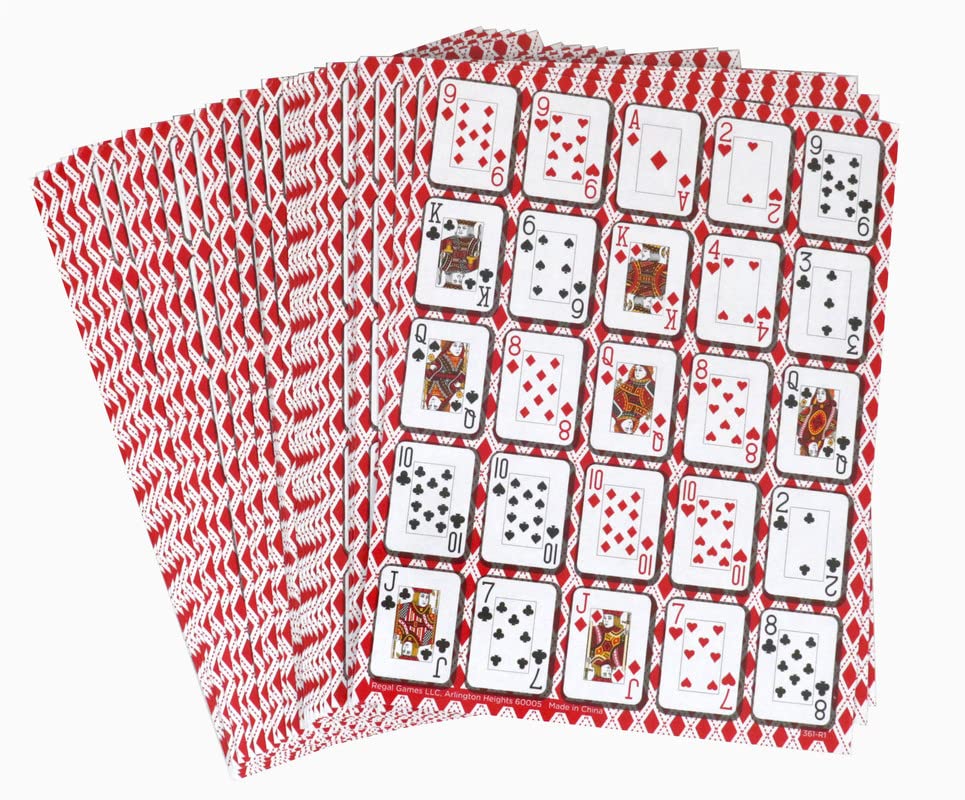 Regal Games - Poker Keeno Bulk Game Set - Includes 36 Two-Sided Boards, 600 Scoring Chips, 1 Deck of Standard Poker Cards - 72 Unique Board Layouts