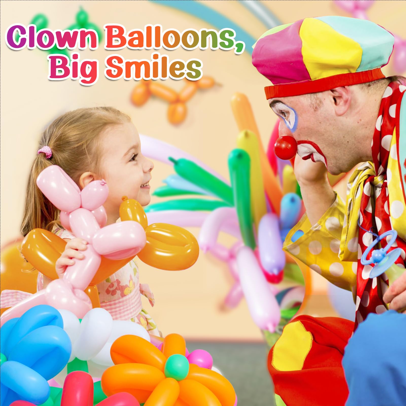 100 Pcs 260 Balloons Kit with Pump - Kids Premium Latex Twisting Long Balloons to Make Animals Flowers, Fun Rainbow Balloons for Party Boys Girls