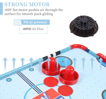 TALLO Table Top Air Hockey Table 24 inch, Battery-Operated Mini Air Hockey Table with 2 Pucks and Pushers, Light Weight, Portable Travel-Size, Games
