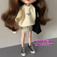 3-Piece Fashion Doll Outfit Set, Sweater with Short Skirt and Shoes, 11.5 inch Doll or BJD (Egg Yellow)