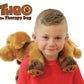 ROYLCO Theo The Sensory Companion Dog, Stuffed Animal, 2.5 lbs, Sensory Toy, Soft Fur, Heat/Cool Pack, Stuffed Animal for Children & Adults Brown