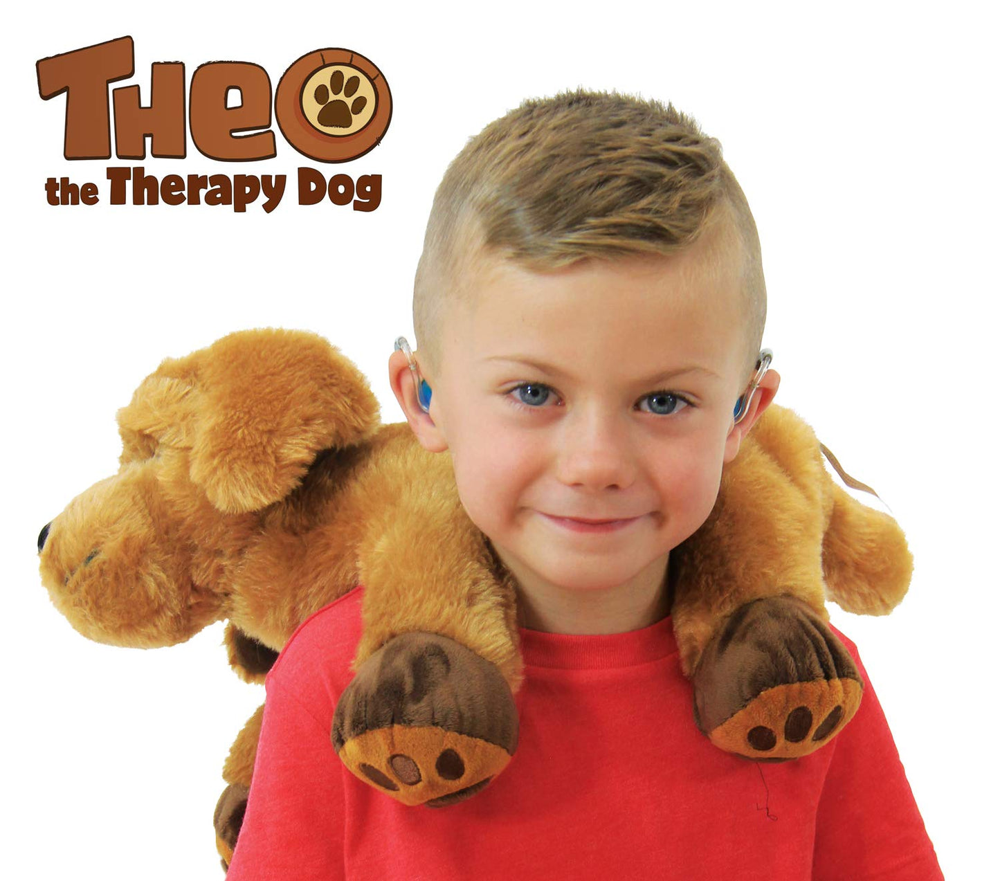 ROYLCO Theo The Sensory Companion Dog, Stuffed Animal, 2.5 lbs, Sensory Toy, Soft Fur, Heat/Cool Pack, Stuffed Animal for Children & Adults Brown