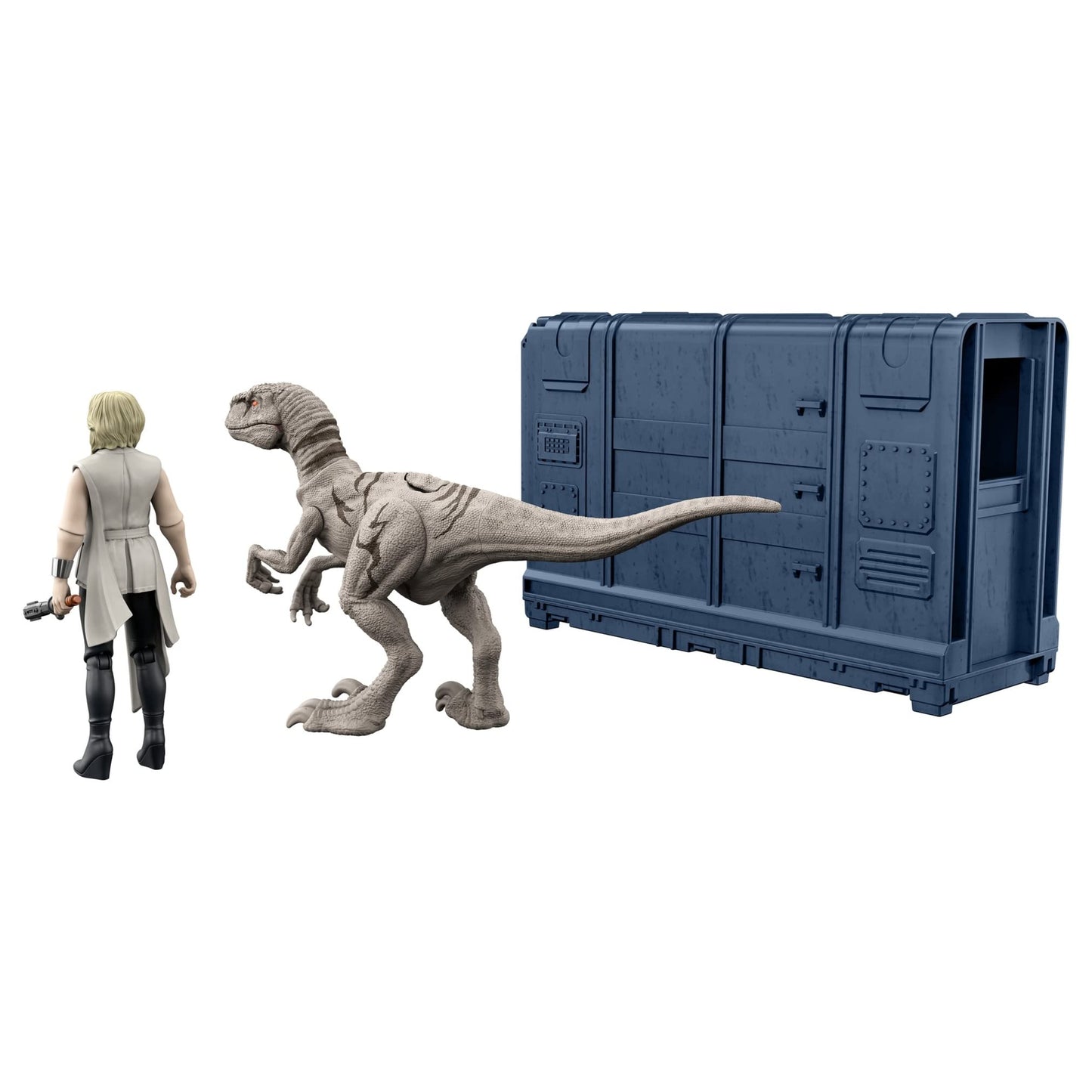 Jurassic World Cage and Furious Dinosaur Set (9.5 cm) with 1 Exclusive Soyona Figure, 1 Atrociraptor Figure and Special Unit, Children's Toy, Ages 4