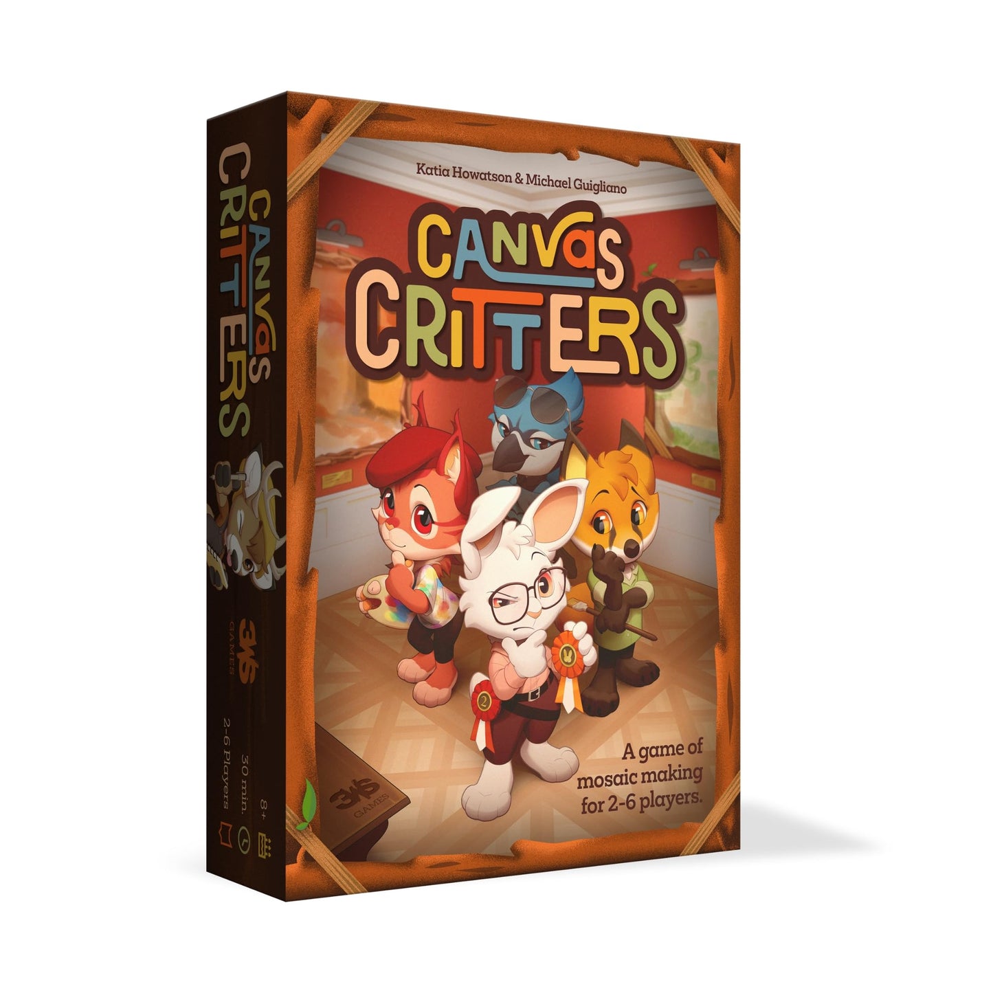 Canvas Critters - Creative Party Game for All Ages | 2 to 6 Players | Build Mosaics with Colorful Animal Meeples | Family-Friendly Board Game