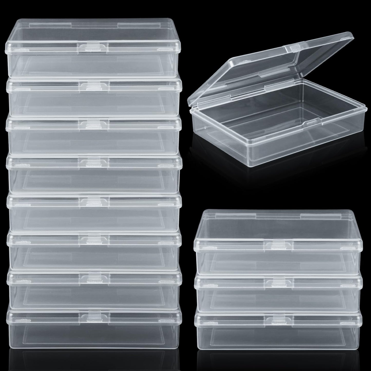 FVIEXE 24PCS Playing Card Case, 3.8 x 2.7 x 0.8 Inch Plastic Playing Card Box Clear Card Game Storage Organizer, Empty Standard Size Card Deck Cases