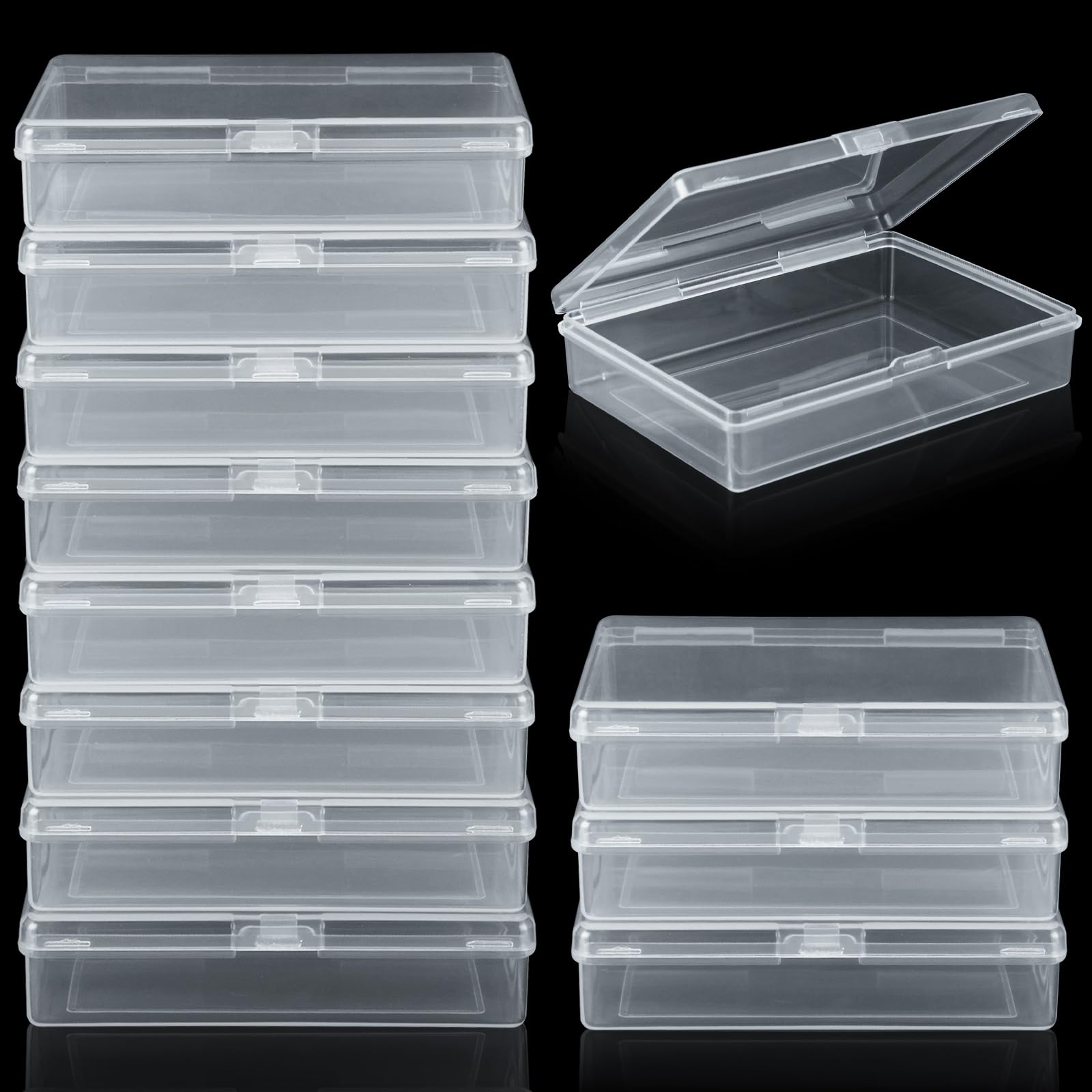 FVIEXE 24PCS Playing Card Case, 3.8 x 2.7 x 0.8 Inch Plastic Playing Card Box Clear Card Game Storage Organizer, Empty Standard Size Card Deck Cases