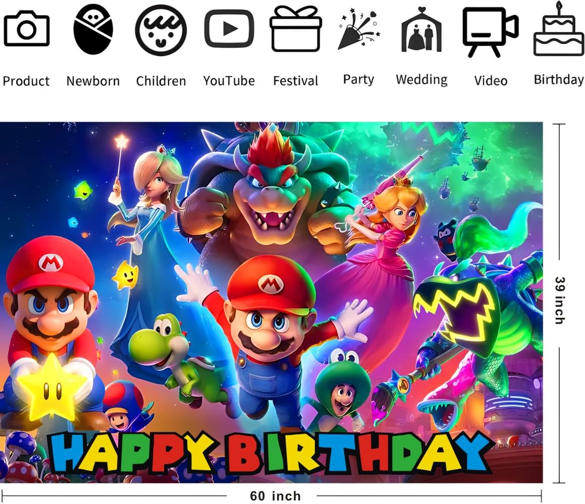 Wall Decor Backdrop for Birthday Decorations Kids Birthday Party Supplies (5x3ft)