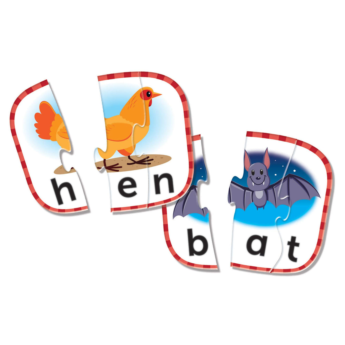 Learning Resources 3-Letter Word Puzzle Cards, Kindergarten Readniness, Self Correcting Puzzles, Ages 3+