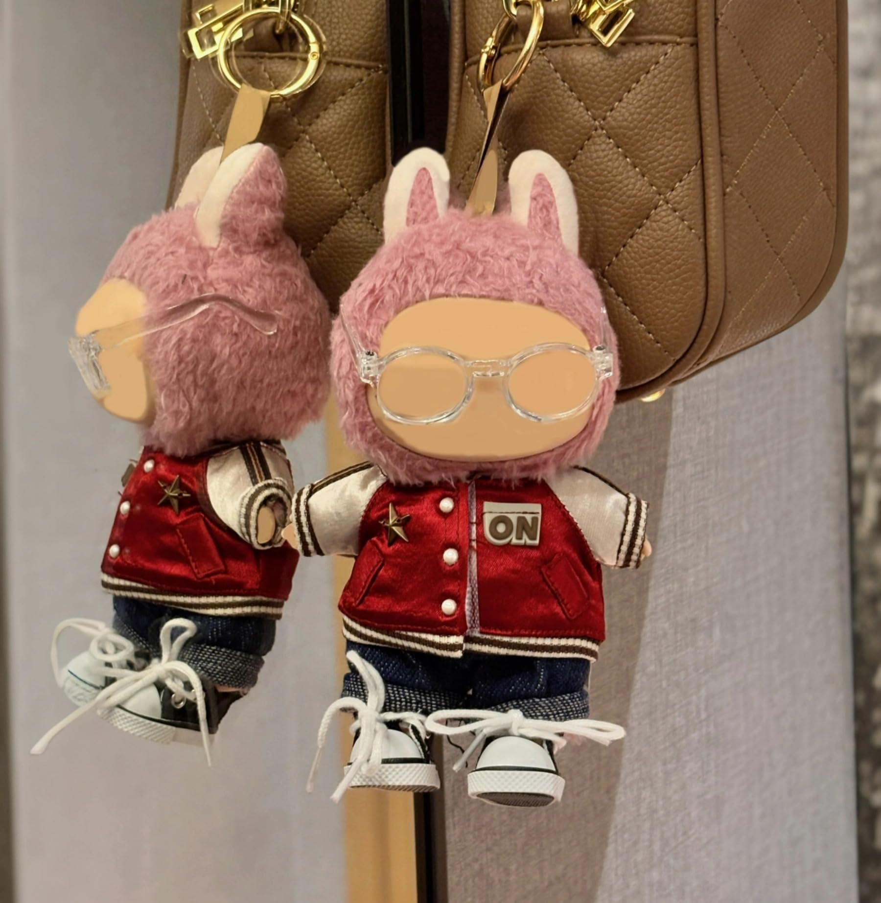 3-Piece 17cm Doll Outfit Set - Baseball Jacket, Denim Pants & Canvas Shoes - Red Sporty Style for Collectible Figures - No Doll Included