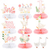 18 Pcs One Silly Goose Birthday Decorations,Silly Goose Birthday Honeycomb Centerpieces Pink Ballerina Birthday Centerpieces Table Decor for 1st