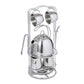 Melissa & Doug Stainless Steel Pretend Play Tea Set and Storage Rack for Kids (11 pcs)