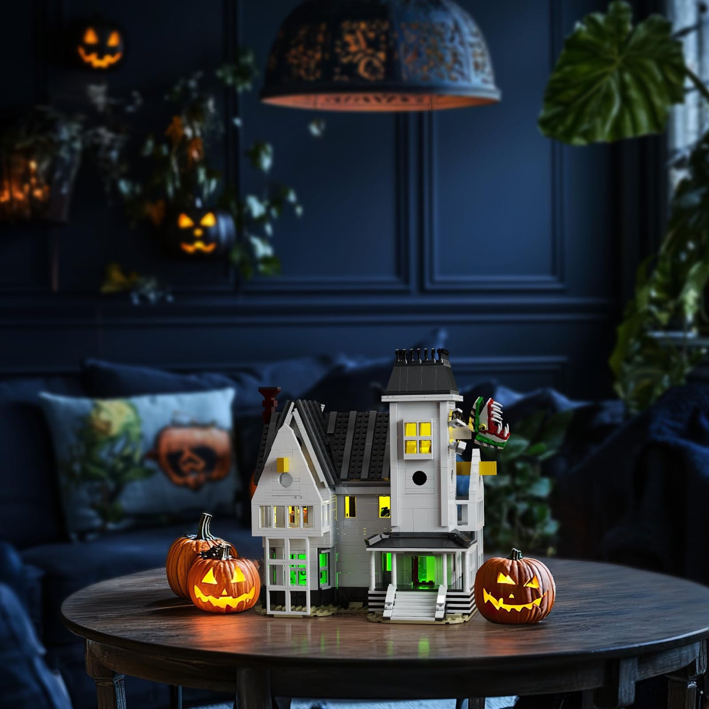 Horror Movie Beetle House Halloween Building Blocks Set, Betelgeuse Sandworm Monster Lydia Deetz Toys Compatible with Lego, Creative Birthday Decor