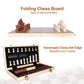 Demiwise 15 Inch Wooden Chess Sets,Chess & Checkers Set with 2 Extra Queens,Foldable Wooden Chess Set Board for Adults,Handmade Portable Chess Board